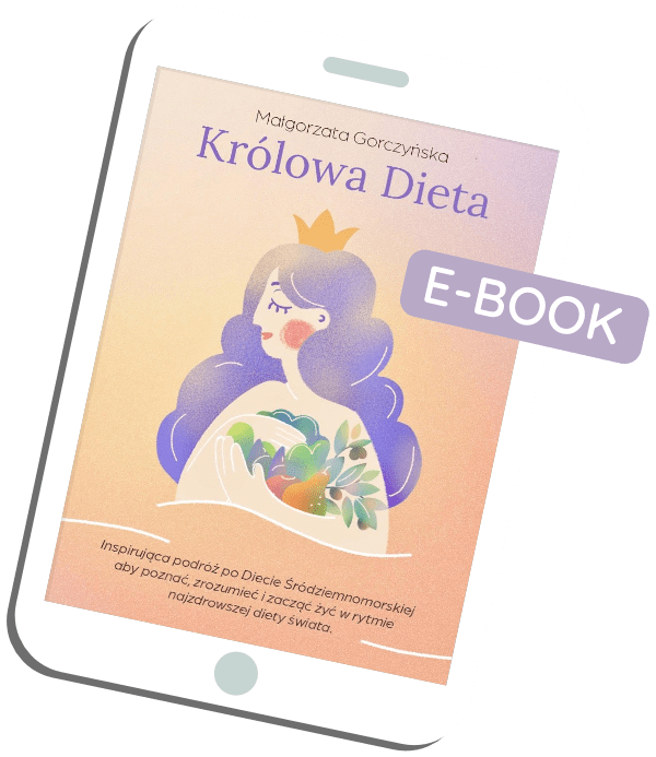 Ikona ebooka dotyczącego diety, przedstawiająca zdrowe jedzenie i zrównoważony styl życia.